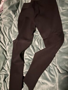 Zara Black Ribbed-Waist Leggings